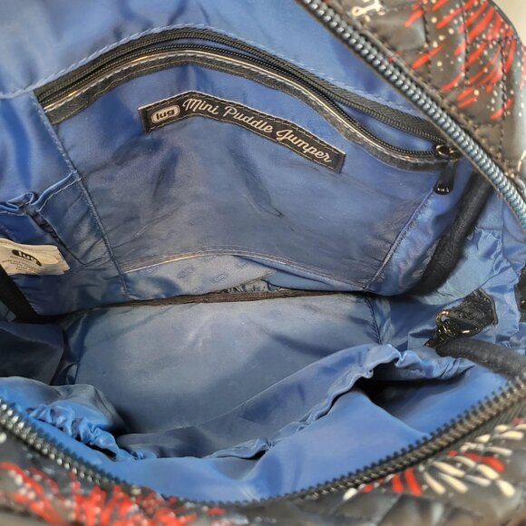 Lug Mini Puddle Jumper Overnight Bag Navy Blue with Fireworks - Picture 2 of 6